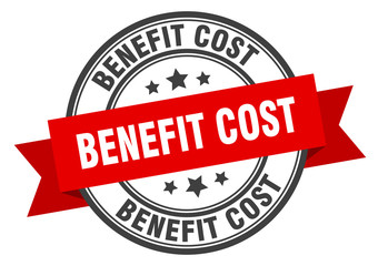 benefit cost label. benefit costround band sign. benefit cost stamp