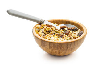 Healthy cereal breakfast. Mixed muesli.