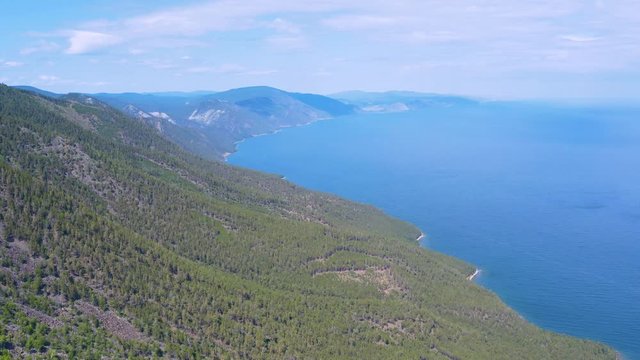 ProRes. Hills on the shore of the lake Baikal. Landscape.