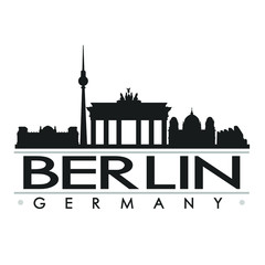 Fototapety  Berlin Germany Skyline Silhouette Design City Vector Art Cut FIle Travel.