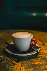 cup of coffee on a dark background