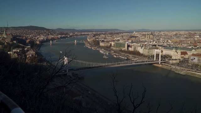 Budapest Hungary - Amazing View Of The Twin City Along The Danube River - Aerial shot