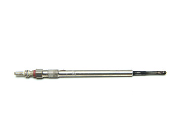 The used glow plug for diesel engines isolated on a white background.  