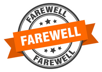 Fototapeta premium farewell label. farewellround band sign. farewell stamp