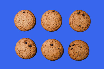 Fototapeta na wymiar oatmeal cookies on a bright background