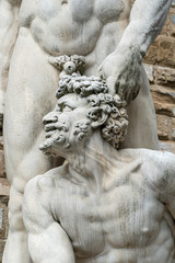 Fototapeta na wymiar Statue of Hercules and Cacus in the Piazza della Signoria in Florence