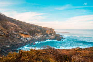 The sea and its surroundings on Mount Jaizkibel near San Sebastian, Gipuzkoa. Spain