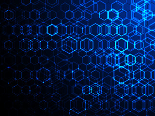 Technology concept background with hexagons. Abstract vector illustration.