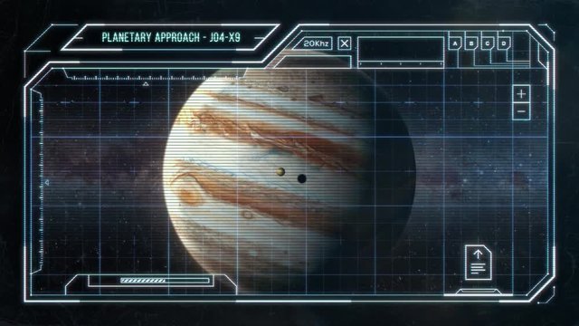 Jupiter and Io - Futuristic Computer HUD
