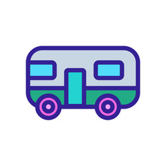 House on Wheels icon vector. A thin line sign. Isolated contour symbol illustration