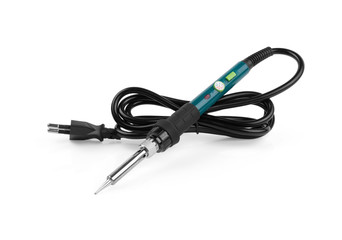 Electric soldering iron isolated on white background