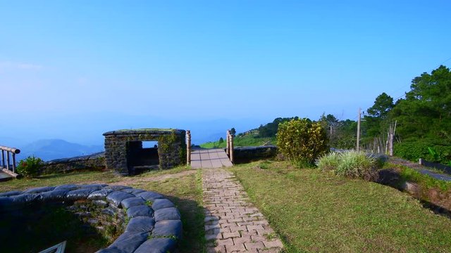 4K video of mountain view at Doi Chang Mub base, Chiang Rai province.