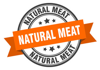 natural meat label. natural meatround band sign. natural meat stamp