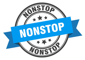 nonstop label. nonstopround band sign. nonstop stamp