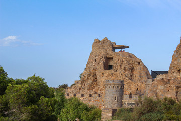 fortaleza militar castillo mirando al mar de Cartagena