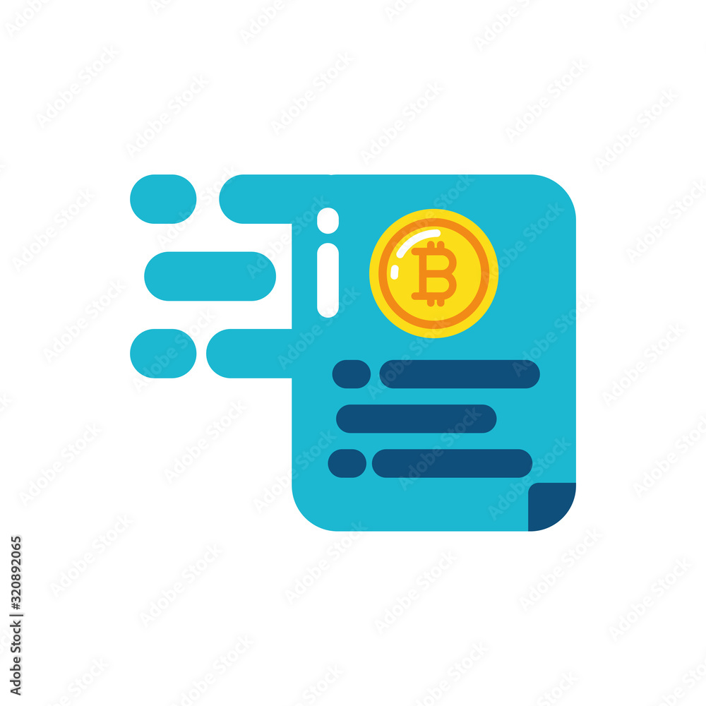 Poster isolated bitcoin document vector design