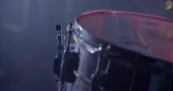 Closeup Of A Rock Drummer Drumming At A Live Show.