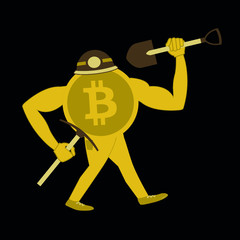 coin bitcoin miner gold vectorel 