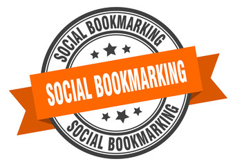 Obraz premium social bookmarking label. social bookmarkinground band sign. social bookmarking stamp