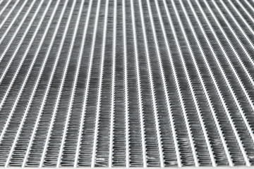 A detail of a ribbing of the car&acute;s aluminium sport radiator. 