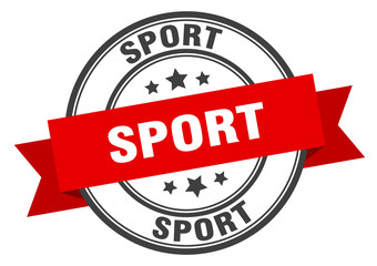 sport label. sportround band sign. sport stamp