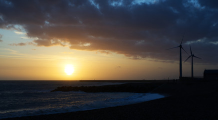 looking along the beach at shoreham