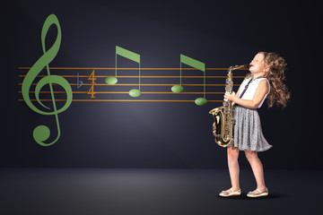 a female gradeschooler saxophonist
