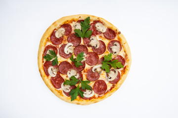 tasty pizza for restaurant menu on a light background10