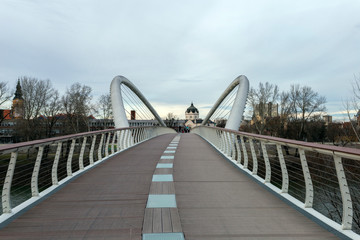 Tiszavirag Bridge in Szolnok, Hungary