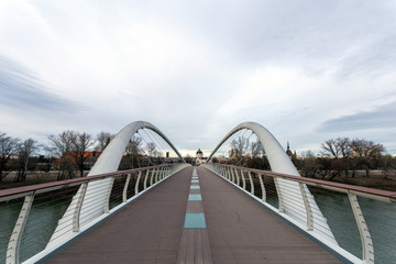 Tiszavirag Bridge in Szolnok, Hungary