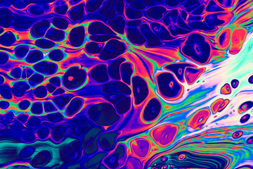 Psychedelic abstract fluid background with lines and cells