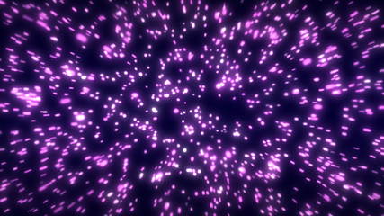 Abstract explosion background. Exploding particles. Purple color.