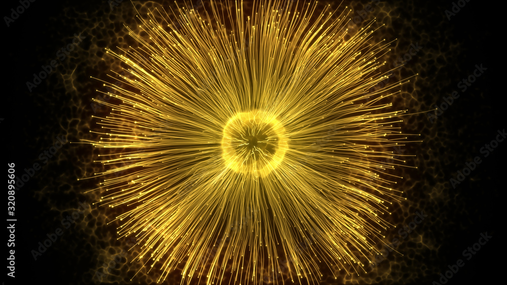 Aufkleber abstract explosion background. exploding gold particles.
