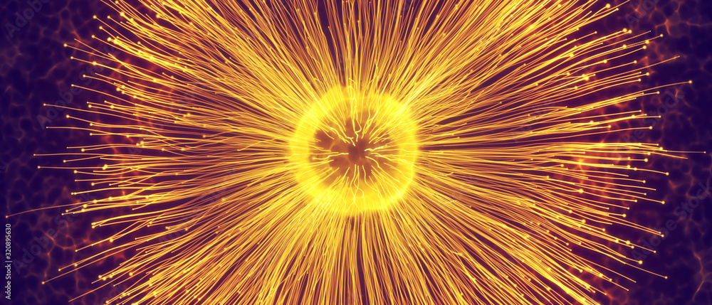 Aufkleber abstract explosion background. exploding gold particles.