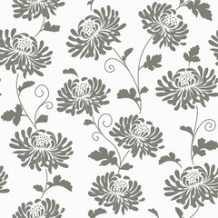 seamless abstract floral background with chrysanthemums