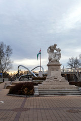 Obraz premium Tiszavirag Bridge in Szolnok, Hungary