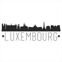 Luxembourg Europe. City Skyline. Silhouette City. Design Vector. Famous Monuments. - obrazy, fototapety, plakaty