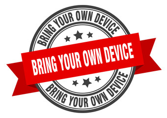 bring your own device label. bring your own deviceround band sign. bring your own device stamp