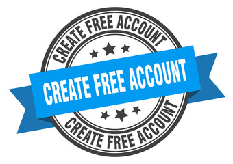 create free account label. create free accountround band sign. create free account stamp