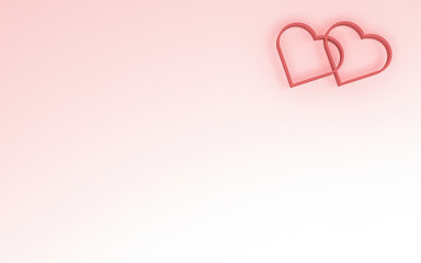 postcard heart on pink background