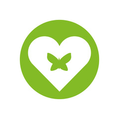 Butterfly inside heart of zero discrimination day vector design