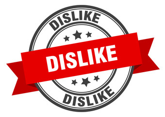 dislike label. dislikeround band sign. dislike stamp