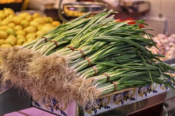 Leeks for sale at the market