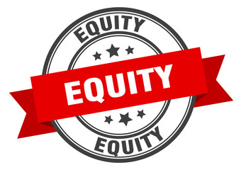equity label. equityround band sign. equity stamp