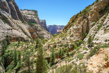 hiking the observation point trail in zion national park, usa