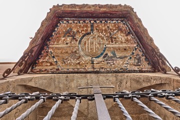 Niche with a ceramic icon on the facade of the Church of San Nicolas, Valencia, Spai