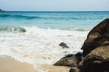 warm summer sea and rocks