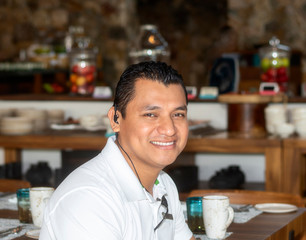 Happy, Smiling, Friendly & Handsome Mexican Man Working in a Resort Hotel in Punta de Mita, Nayarit, Mexico