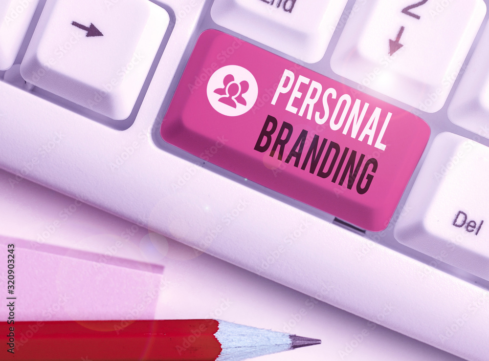 Fototapete text sign showing personal branding. business photo showcasing process of creating a recognizable pr