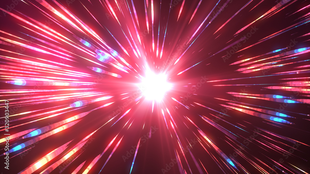 Poster valentines day wallpaper. abstract explosion background. exploding particles. red color